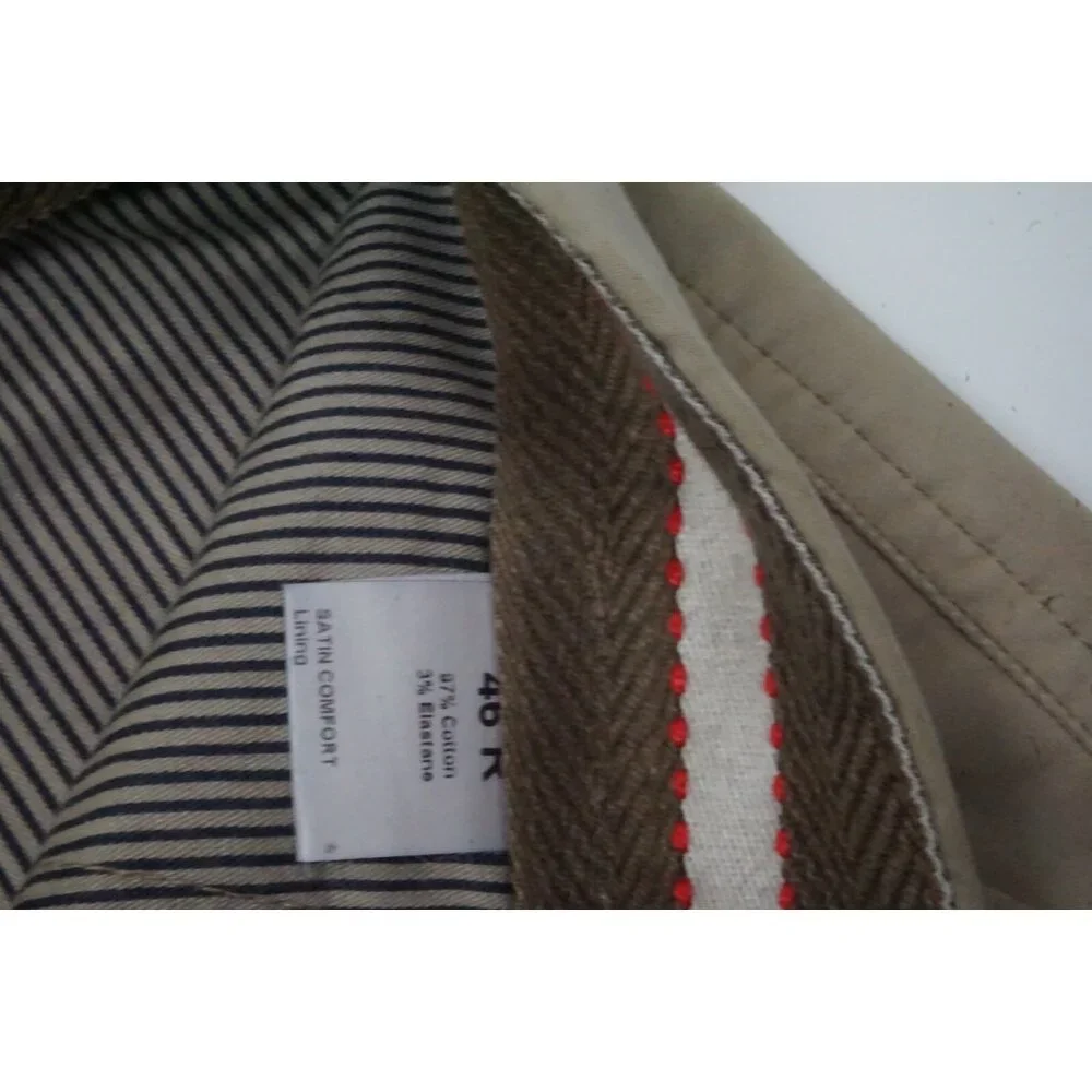Isaia Tinto Slim Cotton Blend Solid Beige Khaki Brown Cargo Pants 46R Brand New - Picture 6 of 8